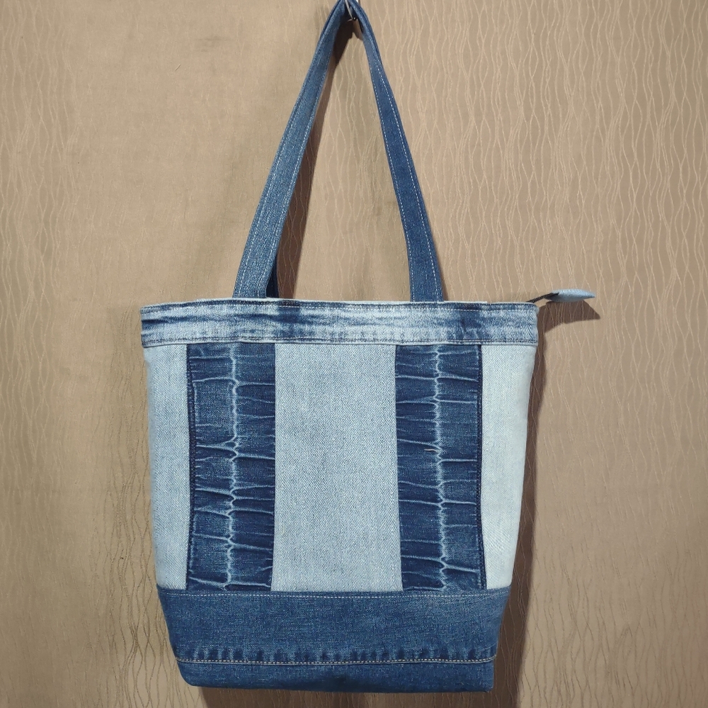 Handmade Upcycled Denim Tote Bag 17